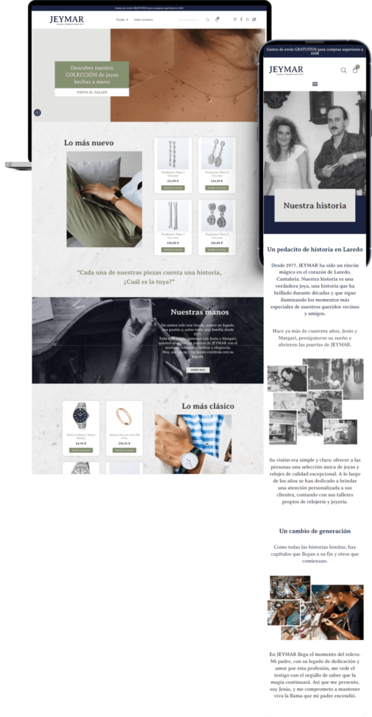 DISEÑO WEB por SuroesteStudio para JOYERÍA JEYMAR LAREDO Cantabria