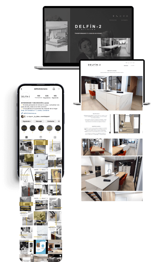 DISEÑO WEB Y GESTIÓN DE REDES SOCIALES por SuroesteStudio para Delfin2 Interiores Laredo