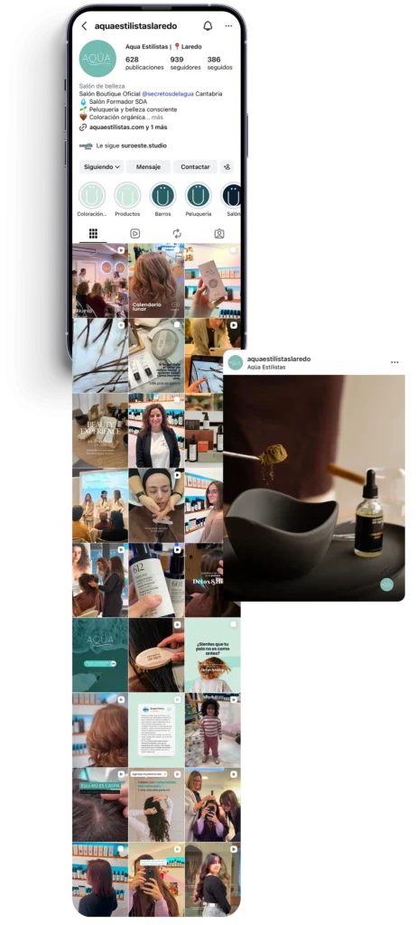 GESTIÓN DE REDES SOCIALES por SuroesteStudio para AQUA ESTILISTAS