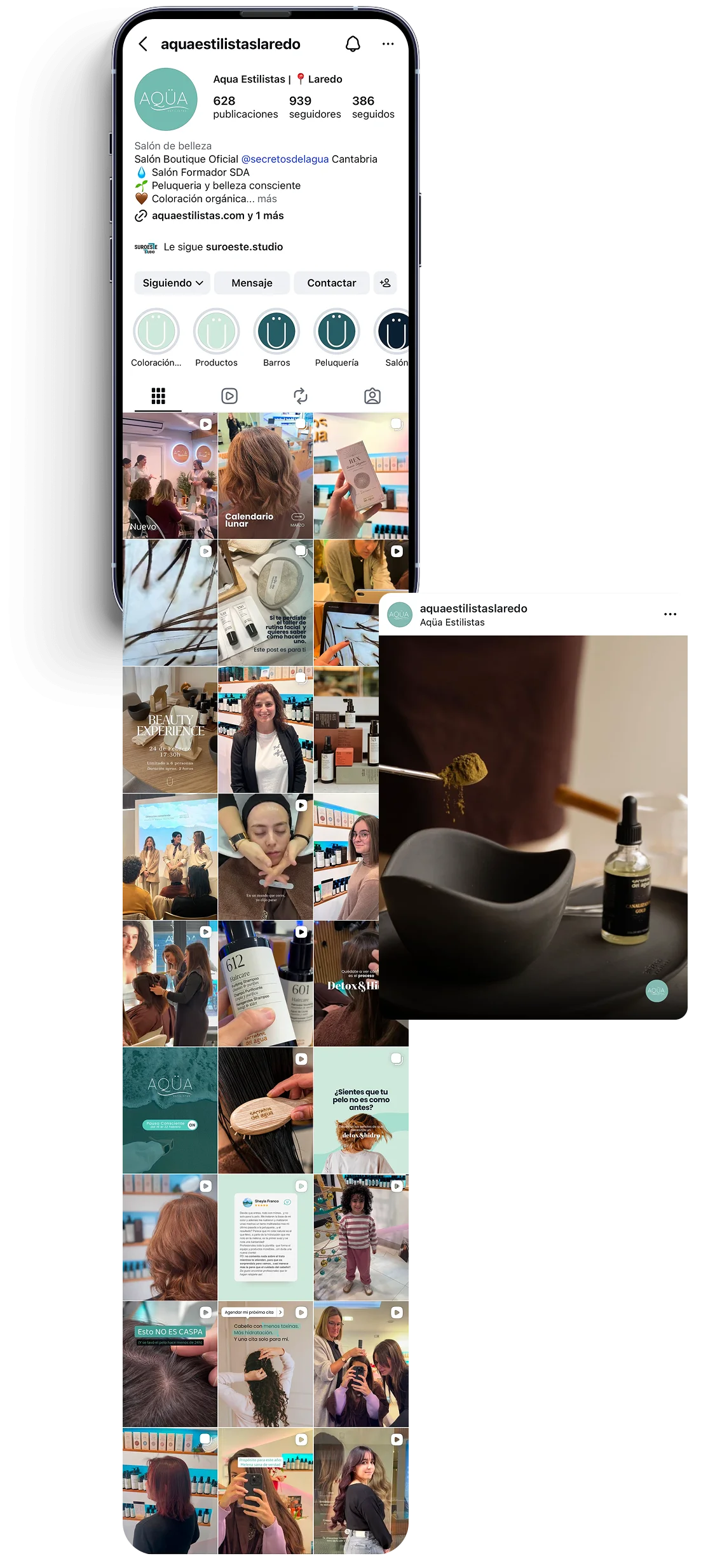 GESTIÓN DE REDES SOCIALES por SuroesteStudio para AQUA ESTILISTAS