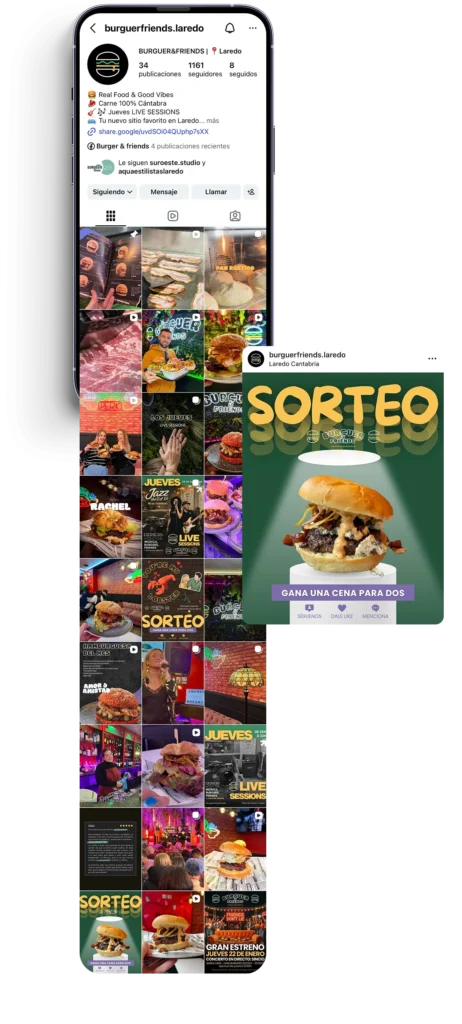 GESTIÓN DE REDES SOCIALES por SuroesteStudio para BURGUER AND FRIENDS LAREDO
